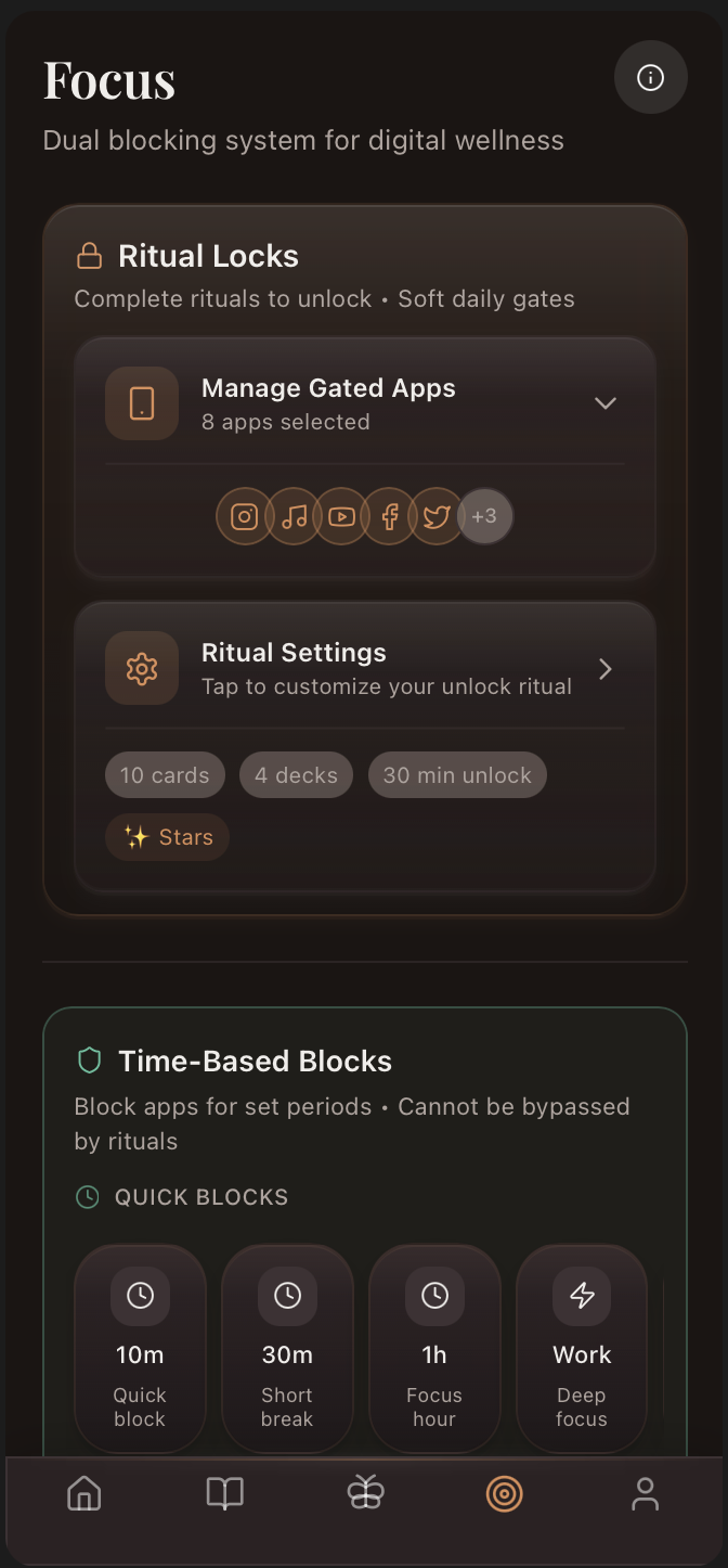 Focus Lock Script AffirmGate – Enter your apps with intention